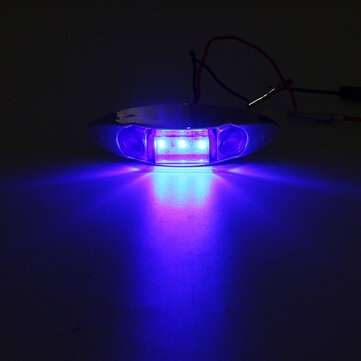 2Pcs Blue 3LED 24V Side Marker Indicator Light Clearance Lamp Truck Trailer Lorry Van