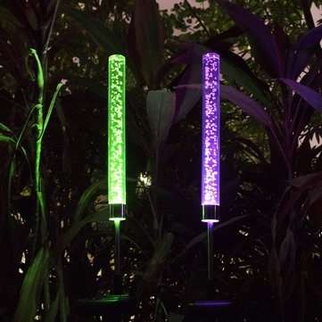 2Pcs Bubble LED Stick Light Solar Powered Garden Lawn Landscape Path Lamp Decorations