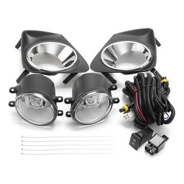 2Pcs Car Fog Lamp With Cover Frame H11 Light Bulbs Switch Wire Harness Relay Kit For Corolla 2011-20