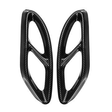 2Pcs Car Carbon Look Rear Dual Exhaust Pipe Stick Covers Auto Exhaust Muffler For Benz C GLC W205 X2