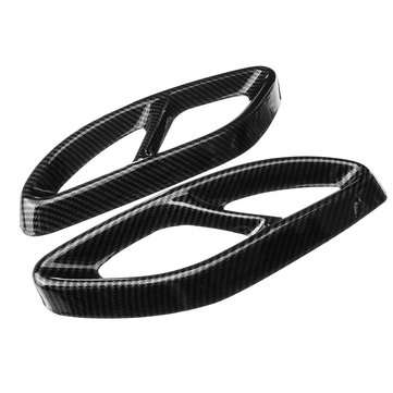 2Pcs Car Carbon Look Rear Dual Exhaust Pipe Stick Covers Auto Exhaust Muffler For Benz C GLC W205 X2