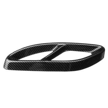 2Pcs Car Carbon Look Rear Dual Exhaust Pipe Stick Covers Auto Exhaust Muffler For Benz C GLC W205 X2