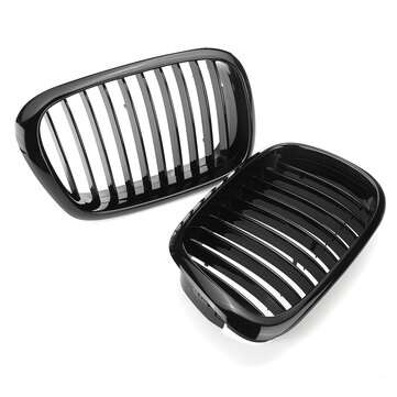 2Pcs Car Glossy Black Front Kidney Grilles For BMW E39 5-Series 525i 528i 530i 540i M5 1997-2003