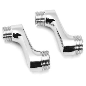 2Pcs Claw Foot Bath Tub Shower Faucet Adjustable Adapter Swing Arms 3/4 1/2 Replacement Accessories