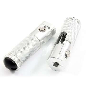 2pcs CNC Universal Motorcycle Foot Pegs Rests Pedal Foldable Accessories  (COLOR.: SILVER)