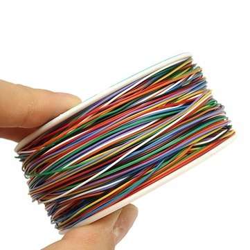 2Pcs DANIU 250M 8-Wire Colored Insulated P/N B-30-1000 30AWG Wire Wrapping Cable Wrap Reel