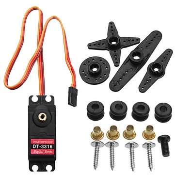 2Pcs DT-3316 20MG High-Torque Metal Gear Waterproof Digital Servo for Mechanical Robot Arm