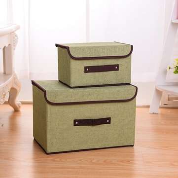 2Pcs Dust-proof Multipurpose Storage Box Clothing and Sundries Organizer Foldabl... (COLOR.: GREEN)
