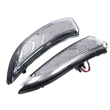 2Pcs Dynamic Flowing Water LED Wing Mirror Lamps Indicator Turn Lights For Ford F... (COLOR.: CLEAR)