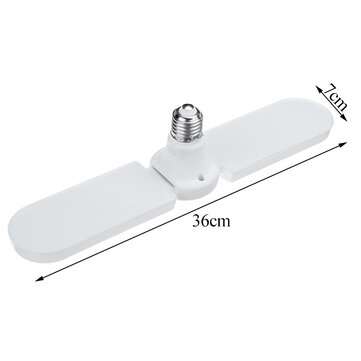 2PCS E27 56*2 LED Garage Light Bulb 2 Blades Foldable Mining Warehouse Ceiling Fan Lamp AC165-265V