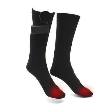 2pcs Electric Heated Hot Boot Socks Foot Heater For Motorcycle Riding Skiiing Size (COLOR.: BLACK)