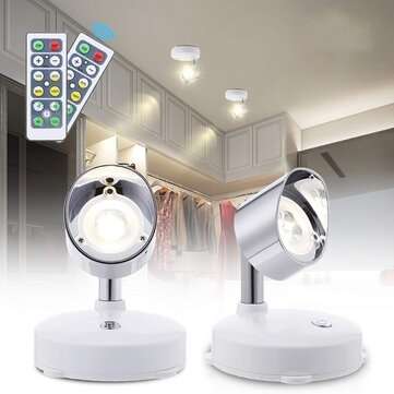 2PCS Elfeland Battery Powered LED Cabinet Light Remote Control Spotlighting for Showcase Home Hotel