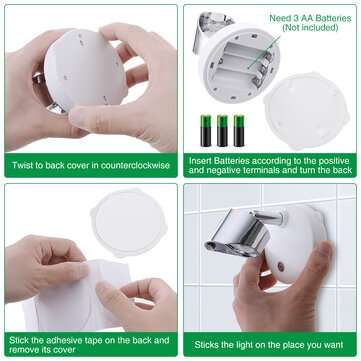 2PCS Elfeland Battery Powered LED Cabinet Light Remote Control Spotlighting for Showcase Home Hotel