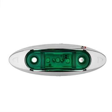 2Pcs Green 3LED 24V Side Marker Indicator Light Clearance Lamp Truck Trailer Lorry Van