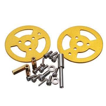 2Pcs Golden Driving Wheels + Bearing Wheels + Plastic Track Set Accessory For Robot Car Chassis