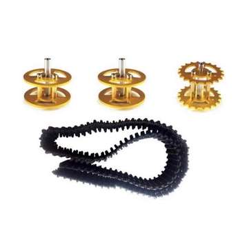 2Pcs Golden Driving Wheels + Bearing Wheels + Plastic Track Set Accessory For Robot Car Chassis