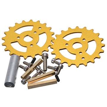 2Pcs Golden Driving Wheels + Bearing Wheels + Plastic Track Set Accessory For Robot Car Chassis