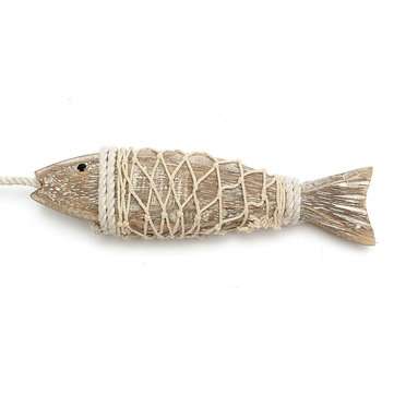 2Pcs Handmade Coastal Art Design Carved Wooden Marine Fish Wall Sculpture