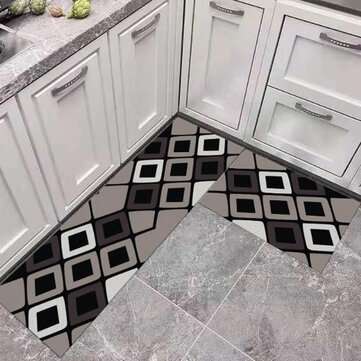 2PCS Kitchen Floor Carpet Area Rug Non-Slip Bathroom Absorbent Pad Mat (NUMBER: 1)