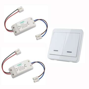 2pcs KTNNKG Wireless Light Switch Kit + KTNNKG 433MHz Universal Wireless Remote Control 86 Wall Pane