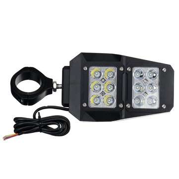 2pcs LED Lights Rear View Side Mirrors For Polaris UTV RZR 1.75"-2" Roll Cage