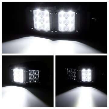2pcs LED Lights Rear View Side Mirrors For Polaris UTV RZR 1.75"-2" Roll Cage