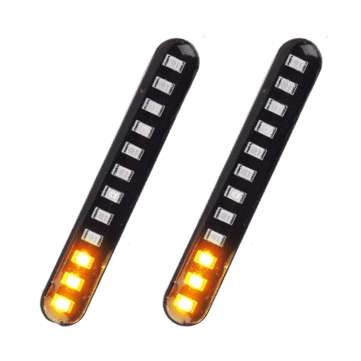 2Pcs Led Turn Signals Strip Motorcycle Flowing Water Tail Brake Lights 12 Led 3528Smd License Plate