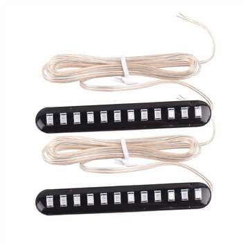 2Pcs Led Turn Signals Strip Motorcycle Flowing Water Tail Brake Lights 12 Led 3528Smd License Plate