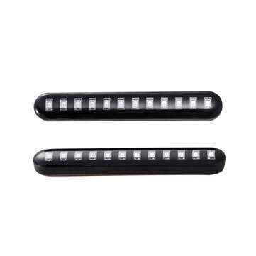 2Pcs Led Turn Signals Strip Motorcycle Flowing Water Tail Brake Lights 12 Led 3528Smd License Plate