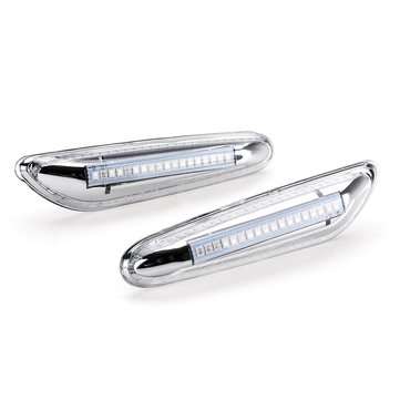 2PCS LED Side Marker Lights Lamps Amber Color for BMW E36 E46 E60 E61 E90 E... (COLOR.: TRANSPARENT)