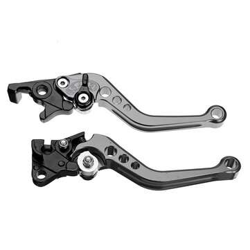 2Pcs Motorcycle Handlebars Brake Clutch Hand Lever Pump Kit Set Assembly (COLOR: TITANIUM)