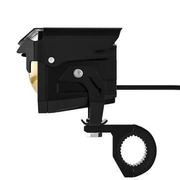 2Pcs Motorcycle LED Auxiliary Hi/Lo Beam Strobe Double Colors Fog Light Aluminum Alloy Safety Drivin