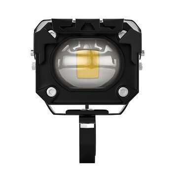 2Pcs Motorcycle LED Auxiliary Hi/Lo Beam Strobe Double Colors Fog Light Aluminum Alloy Safety Drivin