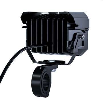2Pcs Motorcycle LED Auxiliary Hi/Lo Beam Strobe Double Colors Fog Light Aluminum Alloy Safety Drivin