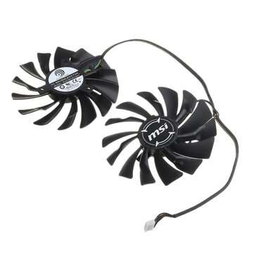 2pcs MSI RX580 FDC10U12S9-C Fan Graphics Card Cooling Fan PLD09210S12HH