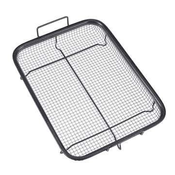 2Pcs Non Stick Mesh Pan Air Fryer Oven Mesh Baking Grill Tray Basket Tool