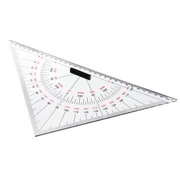 2pcs Navigation Triangular Protractor 300mm Acrylic Hypotenuse Nautical Squares