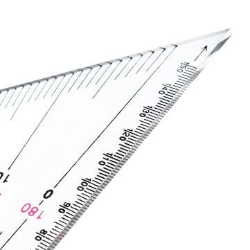 2pcs Navigation Triangular Protractor 300mm Acrylic Hypotenuse Nautical Squares