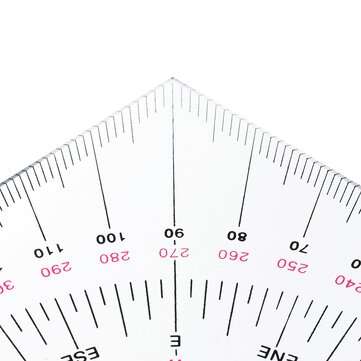 2pcs Navigation Triangular Protractor 300mm Acrylic Hypotenuse Nautical Squares