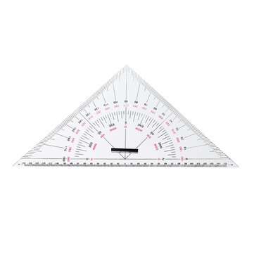 2pcs Navigation Triangular Protractor 300mm Acrylic Hypotenuse Nautical Squares