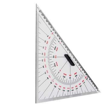 2pcs Navigation Triangular Protractor 300mm Acrylic Hypotenuse Nautical Squares