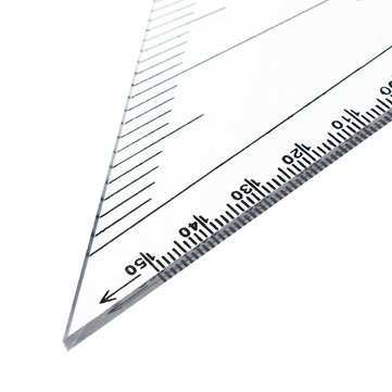 2pcs Navigation Triangular Protractor 300mm Acrylic Hypotenuse Nautical Squares