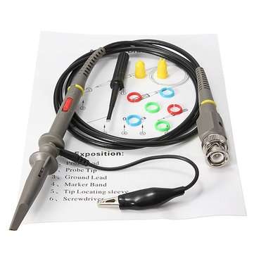 2pcs P6060 Oscilloscope 60MHz PKCATI BNC Clip Probes Clip Cable
