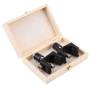 2Pcs Plane Iron Setting Gauge with Wooden Carrying Case Magnetic Planing Machine Cutting Setting Cal