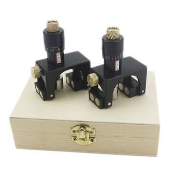 2Pcs Plane Iron Setting Gauge with Wooden Carrying Case Magnetic Planing Machine Cutting Setting Cal