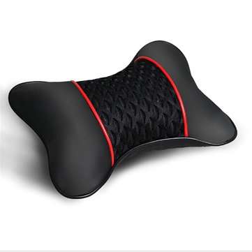 2PCS PU Leather Knitted Car Headrest Pillow Neck Support Cushion Seat Accessories