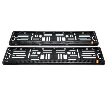 2PCS Real Carbon Fiber Euro/UK Car Licence Number Plate Surround Holder Frame