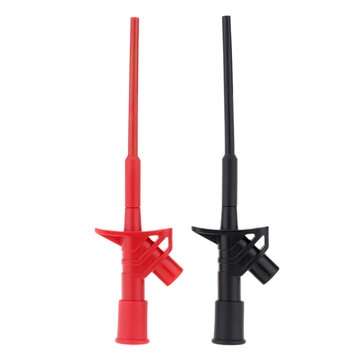 2Pcs Red DANIU P5004 Professional Insulated Quick Test Hook Clip High Voltage Flexible Testing Probe