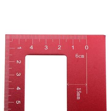 2PCS Red Aluminum Alloy Woodworking Scriber T Ruler Square Multifunctional 45/90 Degree Angle Ruler