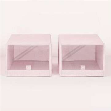 2PCS Shoe Storage Box From Xiaomi Youpin Save Space Tidy Foldable Shoe Organiser ... (COLOR.: PINK)